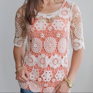 Grace and Lace, ivory lace tunic